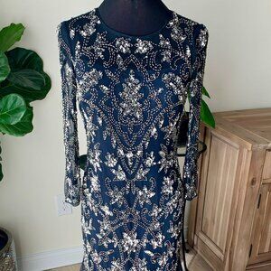 Adrianna Papell Navy Formal Gown Size 4